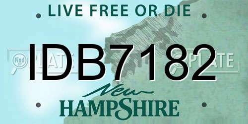 IDB7182 New Hampshire License Plate