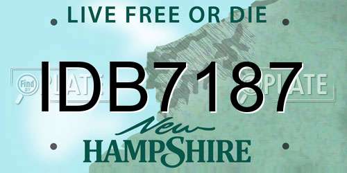 IDB7187 New Hampshire License Plate