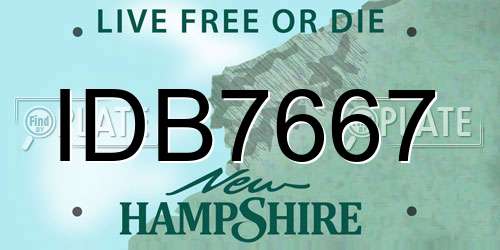 IDB7667 New Hampshire License Plate