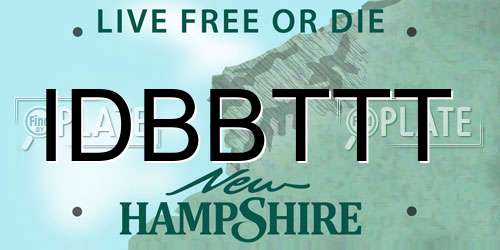 IDBBTTT New Hampshire License Plate