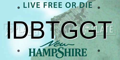IDBTGGT New Hampshire License Plate