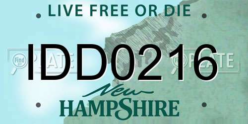 IDD0216 New Hampshire License Plate