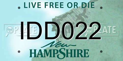 IDD022 New Hampshire License Plate