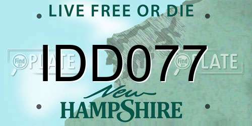 IDD077 New Hampshire License Plate