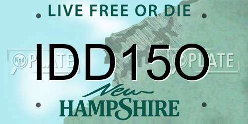 IDD15O New Hampshire License Plate