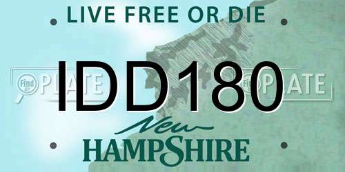 IDD180 New Hampshire License Plate