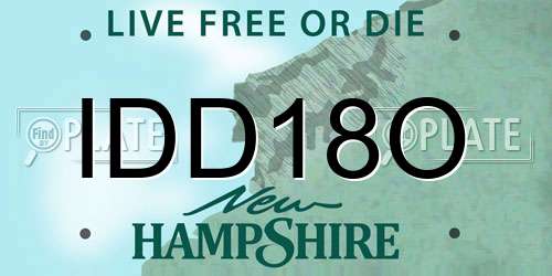 IDD18O New Hampshire License Plate