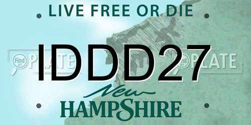 IDDD27 New Hampshire License Plate
