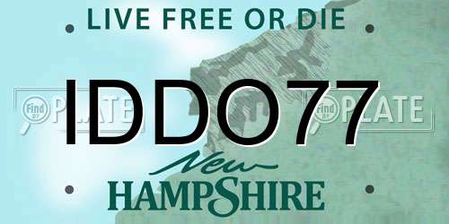 IDDO77 New Hampshire License Plate