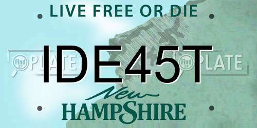 IDE45T New Hampshire License Plate