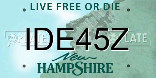 IDE45Z New Hampshire License Plate