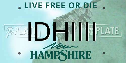 IDHIIII New Hampshire License Plate