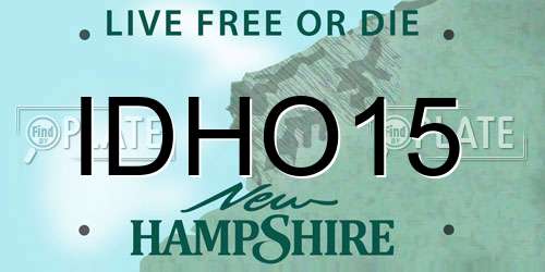 IDHO15 New Hampshire License Plate