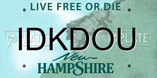 IDKDOU New Hampshire License Plate