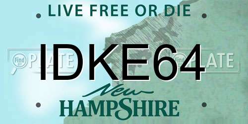 IDKE64 New Hampshire License Plate