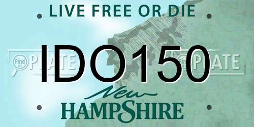 IDO150 New Hampshire License Plate