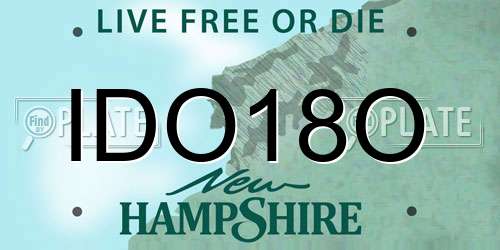 IDO18O New Hampshire License Plate