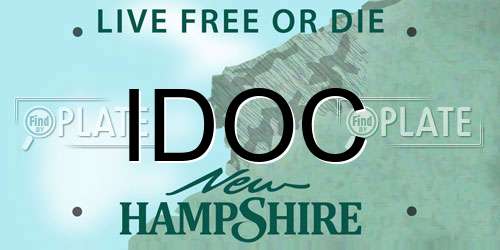 IDOC New Hampshire License Plate