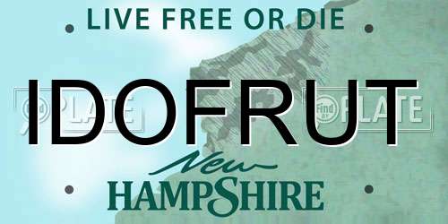 IDOFRUT New Hampshire License Plate