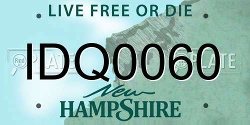 IDQ0060 New Hampshire License Plate