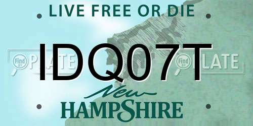 IDQ07T New Hampshire License Plate