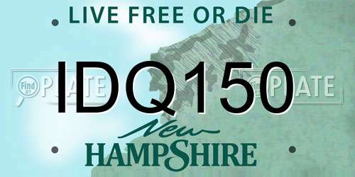 IDQ150 New Hampshire License Plate