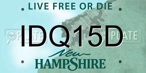 IDQ15D New Hampshire License Plate