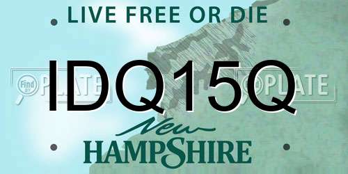 IDQ15Q New Hampshire License Plate