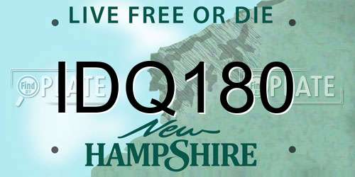 IDQ180 New Hampshire License Plate