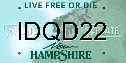 IDQD22 New Hampshire License Plate