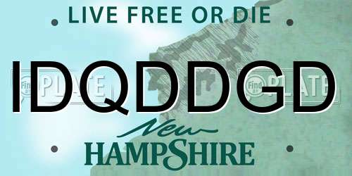 IDQDDGD New Hampshire License Plate