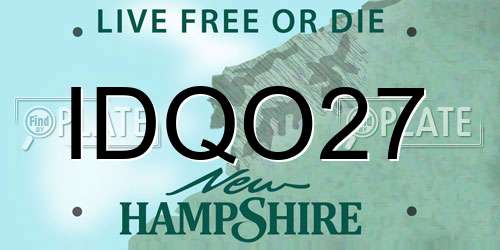 IDQO27 New Hampshire License Plate