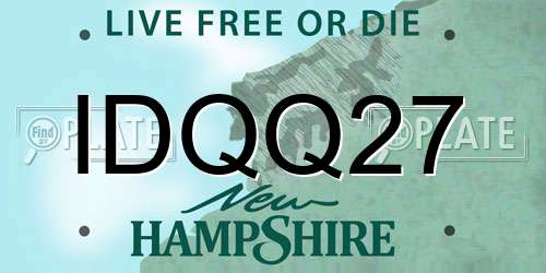 IDQQ27 New Hampshire License Plate
