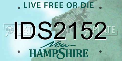 IDS2152 New Hampshire License Plate