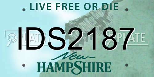 IDS2187 New Hampshire License Plate