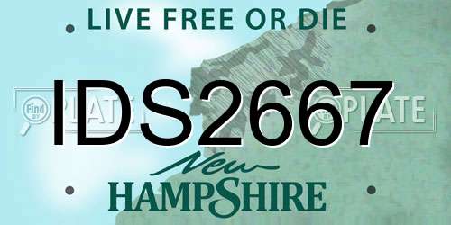 IDS2667 New Hampshire License Plate