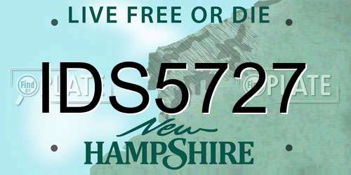IDS5727 New Hampshire License Plate