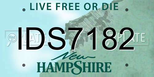 IDS7182 New Hampshire License Plate