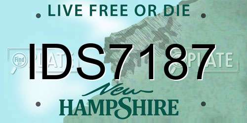 IDS7187 New Hampshire License Plate