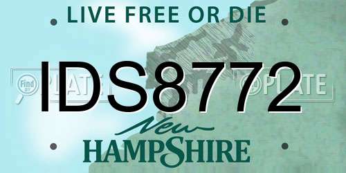 IDS8772 New Hampshire License Plate