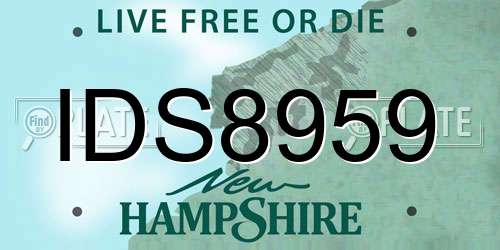IDS8959 New Hampshire License Plate