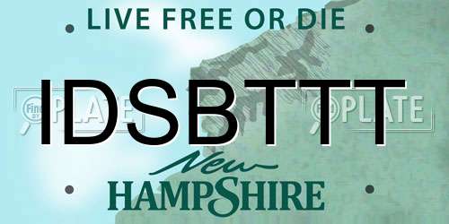 IDSBTTT New Hampshire License Plate