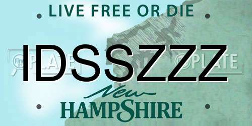 IDSSZZZ New Hampshire License Plate