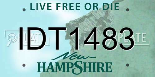 IDT1483 New Hampshire License Plate