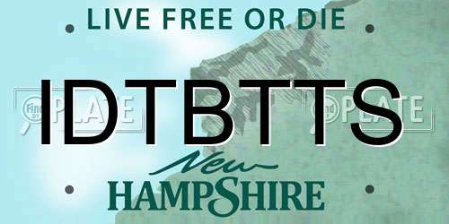 IDTBTTS New Hampshire License Plate