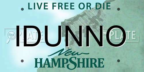 IDUNNO New Hampshire License Plate