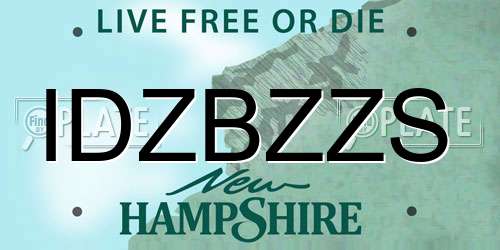 IDZBZZS New Hampshire License Plate