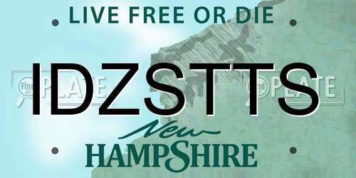 IDZSTTS New Hampshire License Plate