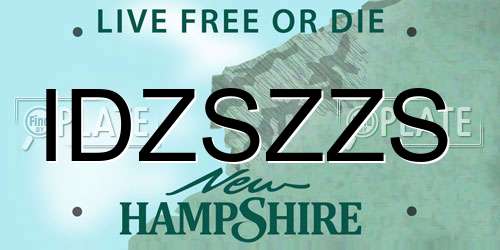 IDZSZZS New Hampshire License Plate