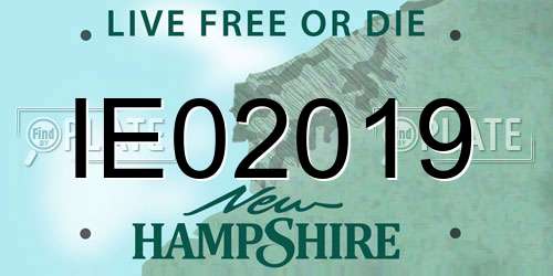 IE02019 New Hampshire License Plate